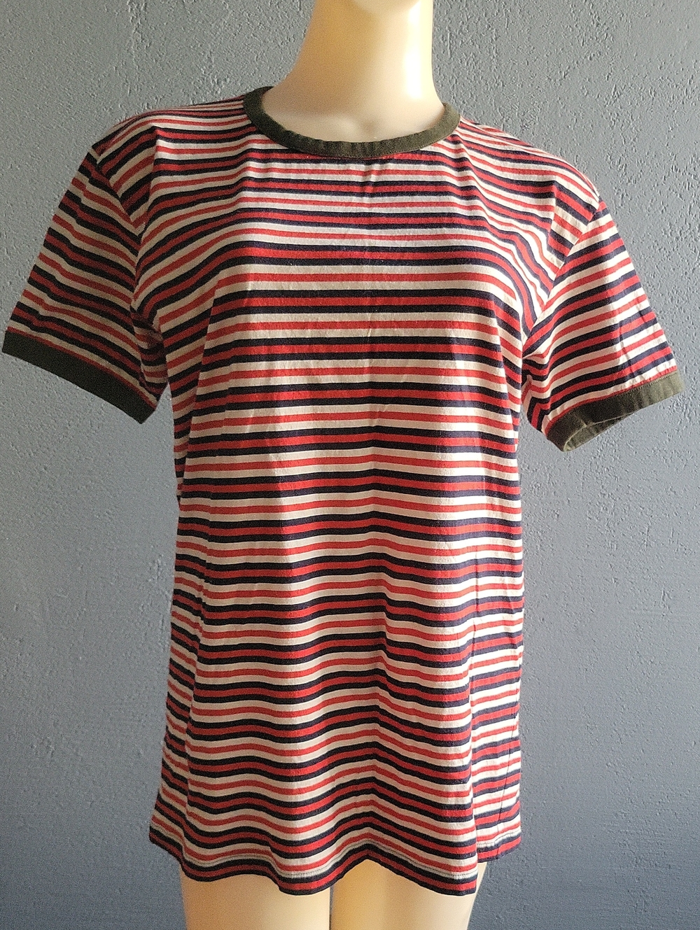 Marc Jacobs Red, Navy & White Striped Short Sleeve Tee